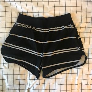 Athleta x Derek Lam 10 Crosby Striped Black Shorts
